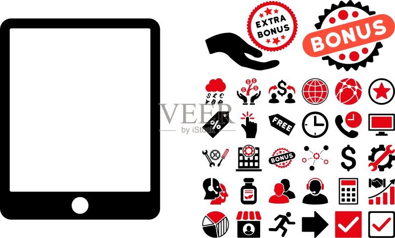 带奖励的手机平板扁平图标图标素材