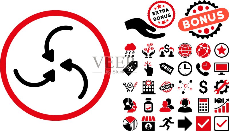 带奖励的涡流箭头扁平图标图标素材