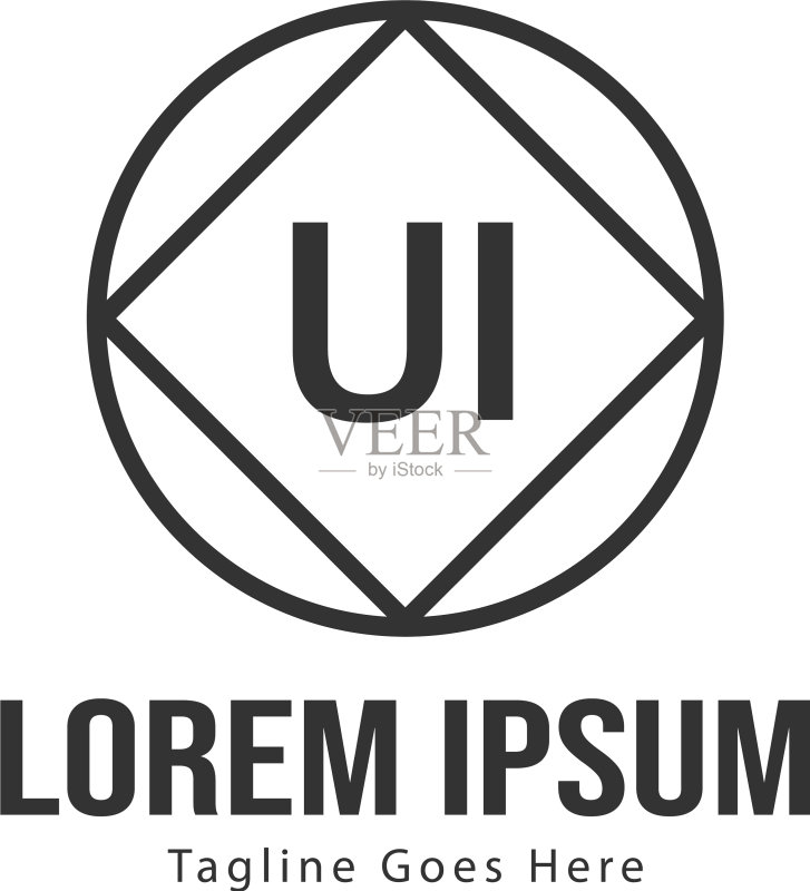 UI字母Logo设计创意现代UI字母图标素材