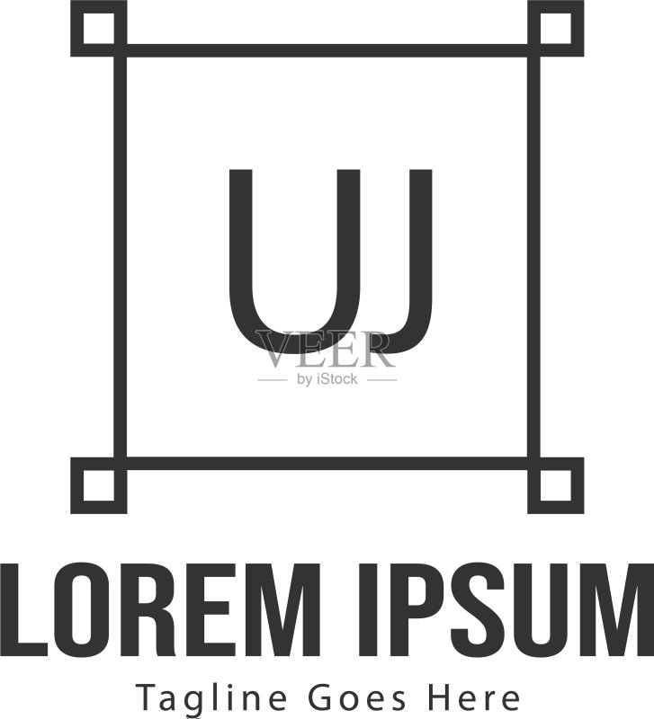 UJ字母Logo创意现代设计图标素材