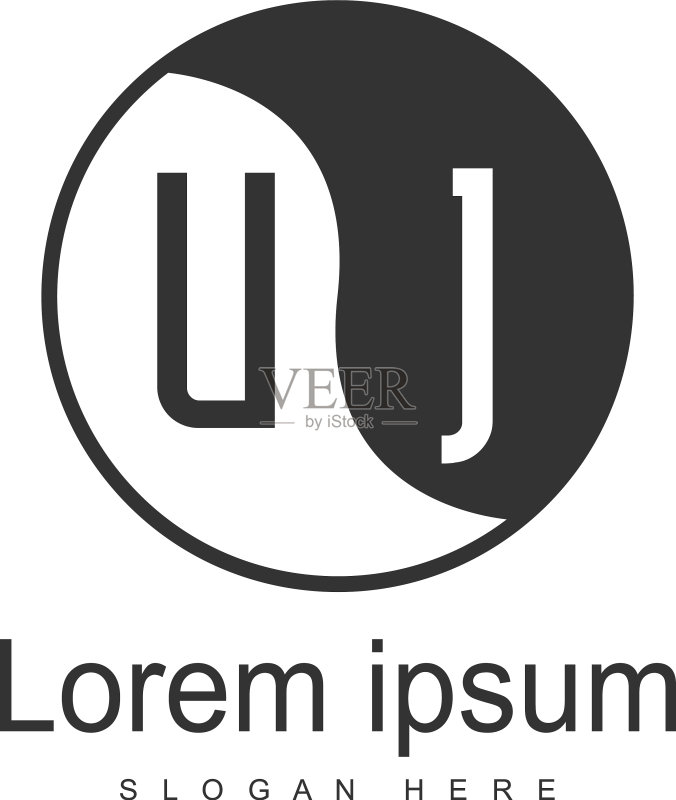 UJ字母Logo创意现代设计图标素材