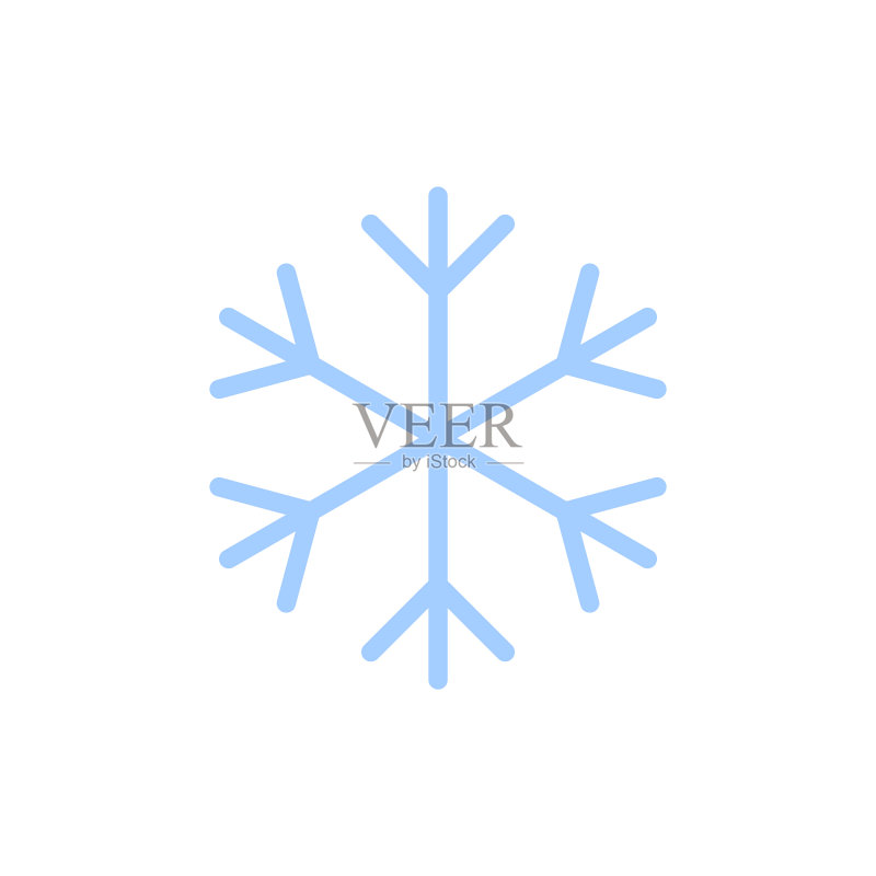 蓝色剪影雪花图标图标素材