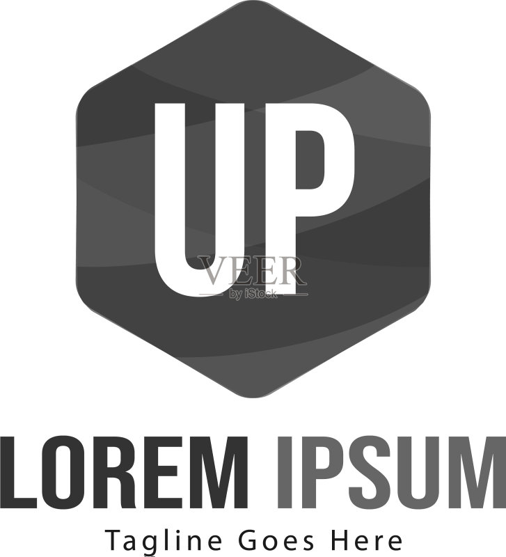 创意现代UP字母Logo设计图标素材