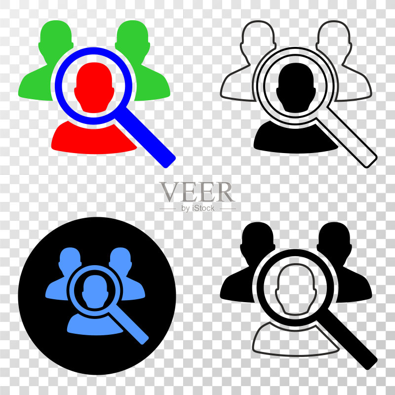 搜索人物EPS图标（带轮廓版本）图标素材