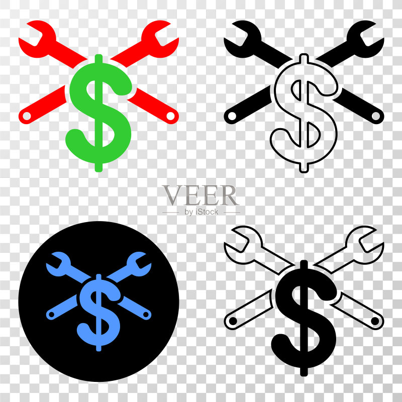 带轮廓线的维修价格EPS图标图标素材