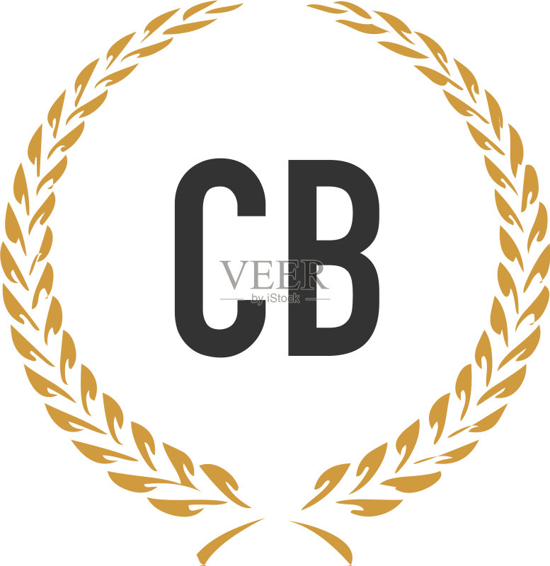 字母CB小麦奢华极简logo图标素材