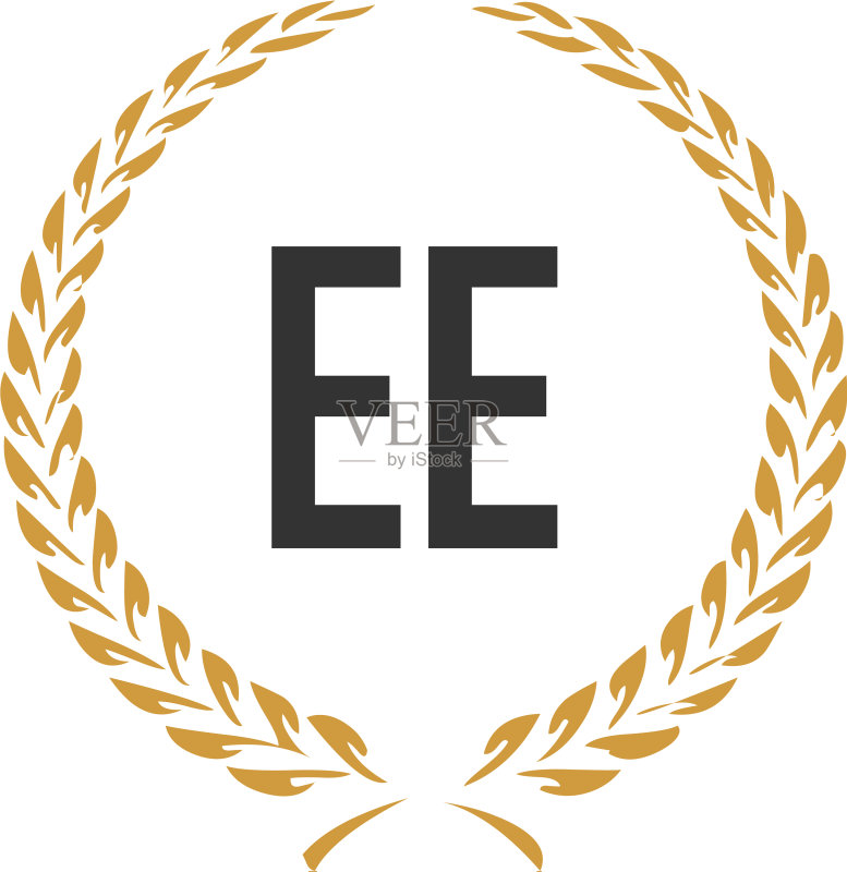 字母E E小麦奢华简约标志图标素材