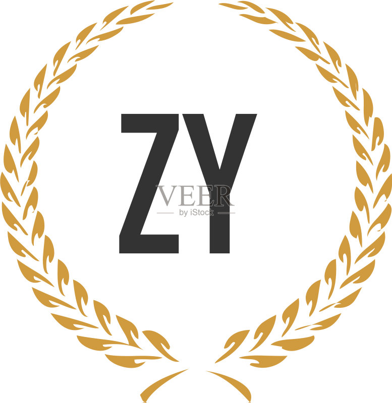字母ZY小麦奢华简约设计图标素材