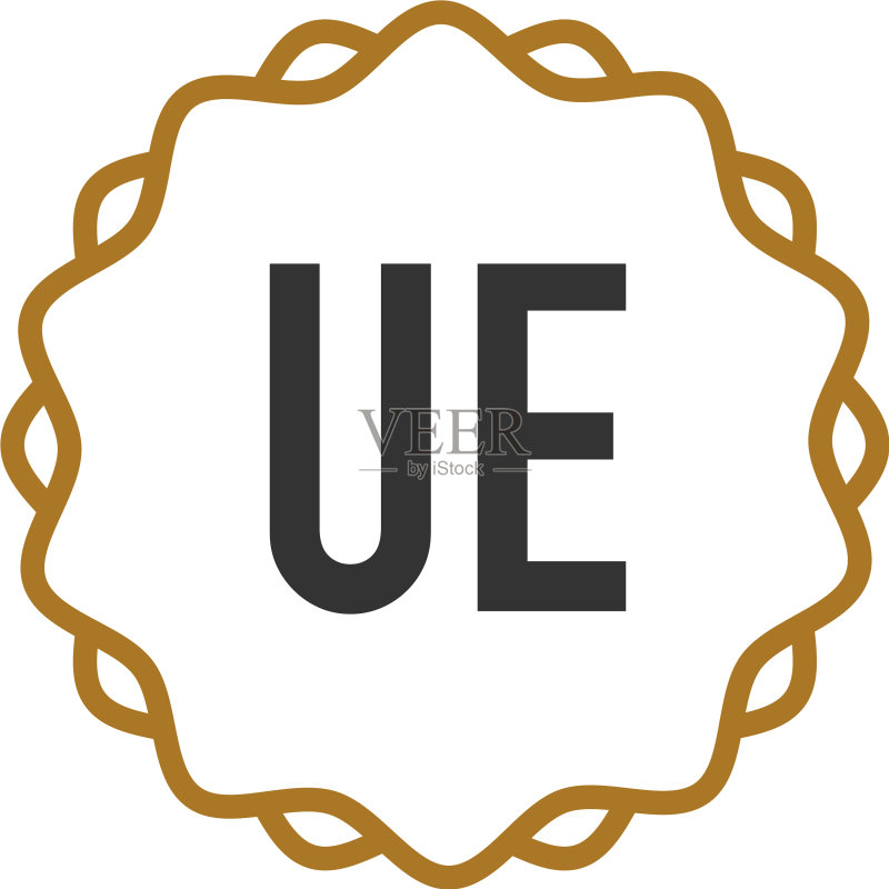 字母UE优雅创意标志图标素材