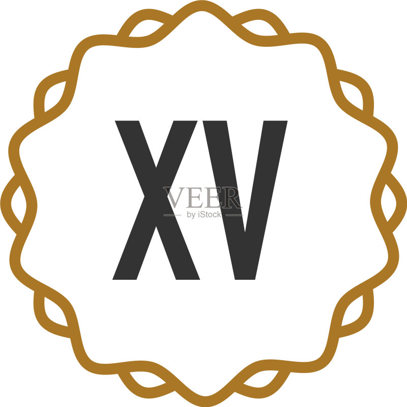 字母XV优雅创意标志图标素材
