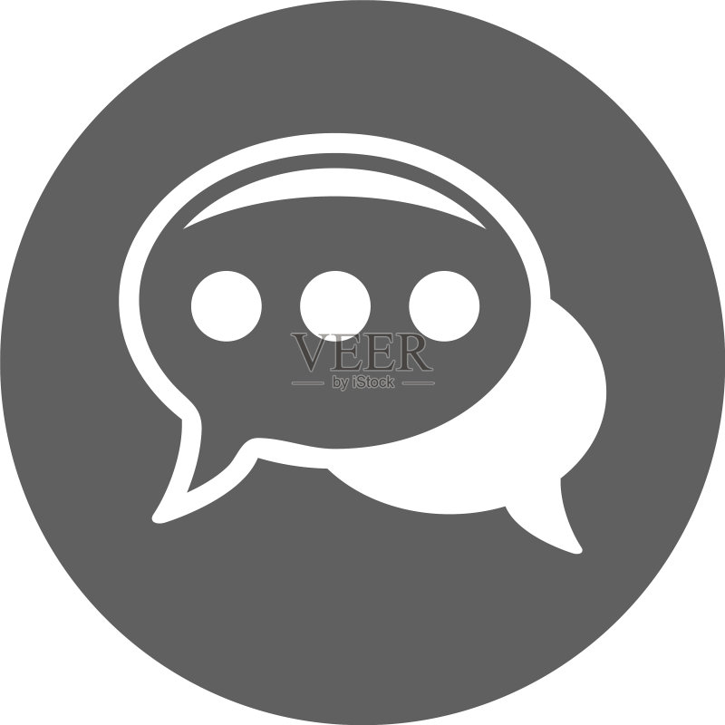 灰色背景上流行的扁平风格聊天图标图标素材