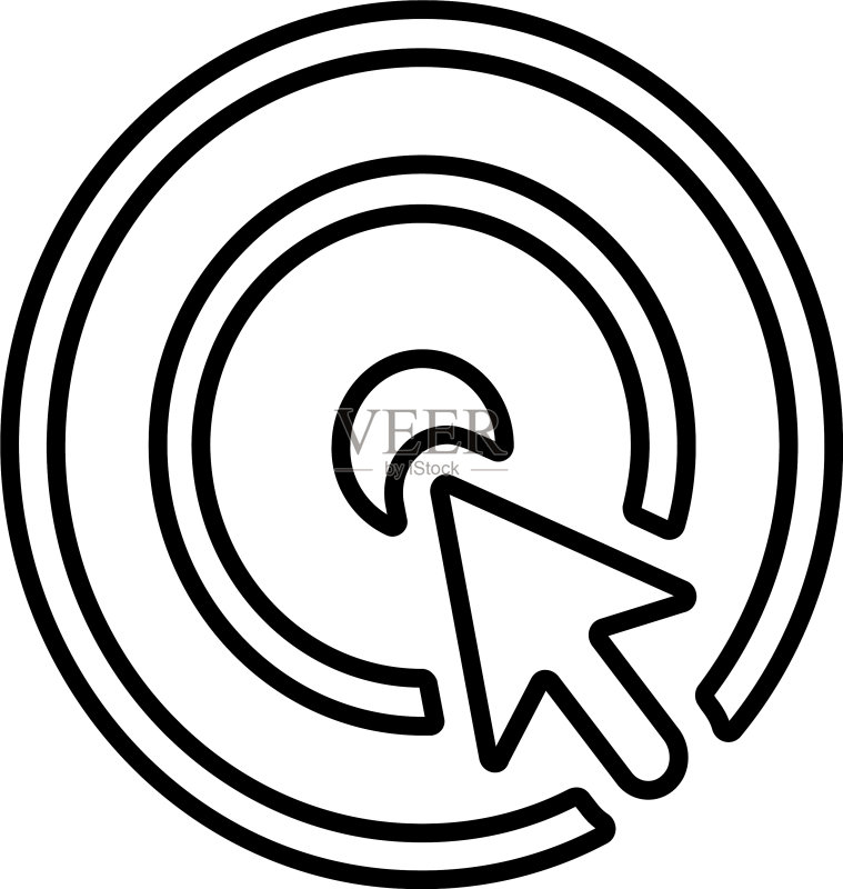 光标指针箭头圆圈点击和按下图标图标素材