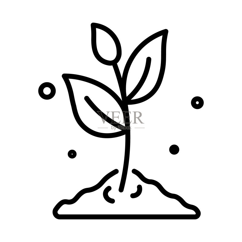 土壤中的植物轮廓图标图标素材