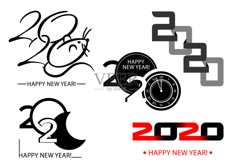 2020新年快乐符号合集图标素材