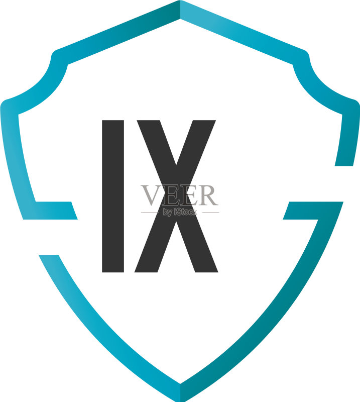 首字母IX创意盾牌设计标志图标素材