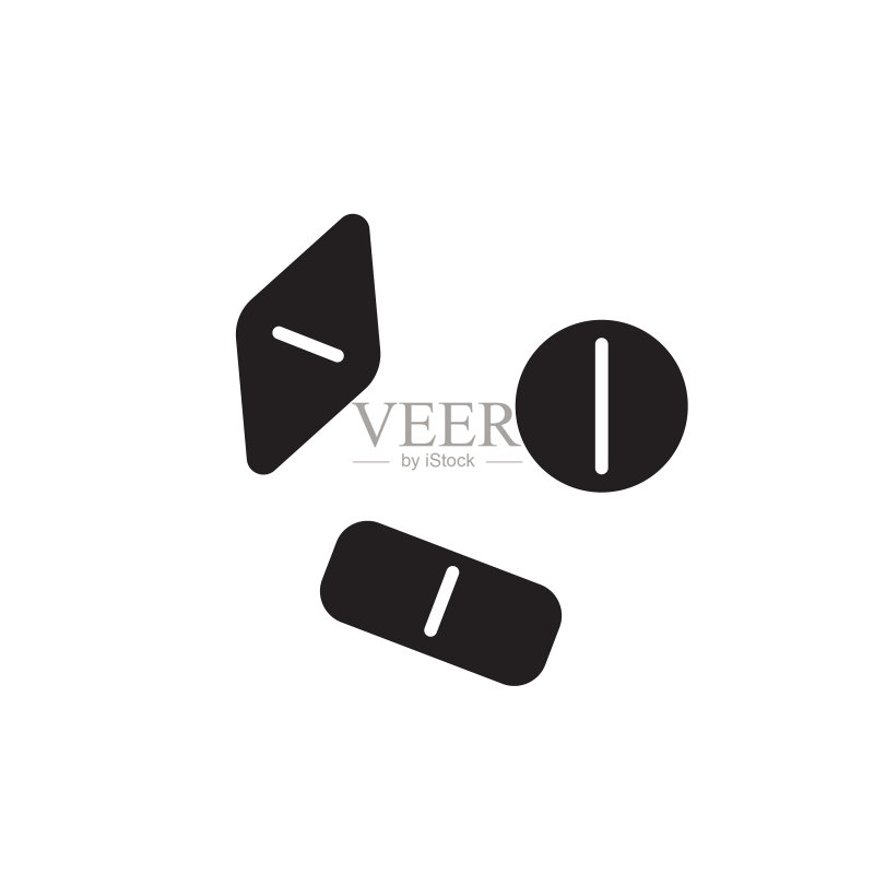 扁平风格黑色字形药物医药图标logo元素图标素材