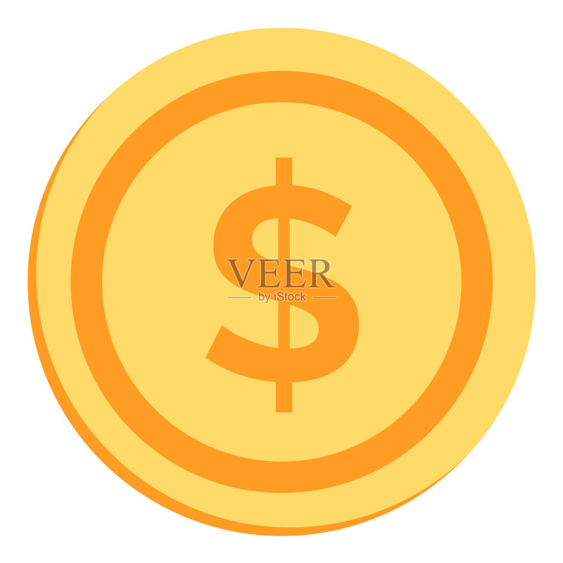 带有美元符号的金币图标素材