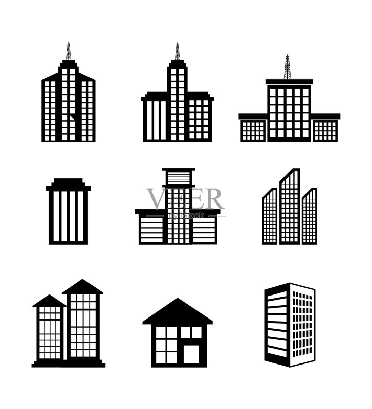 建筑物立面 2.5D 图标合集图标素材