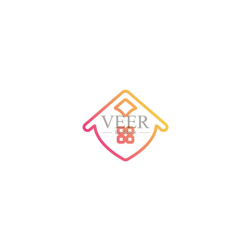 爱心家居独特标志设计图标素材