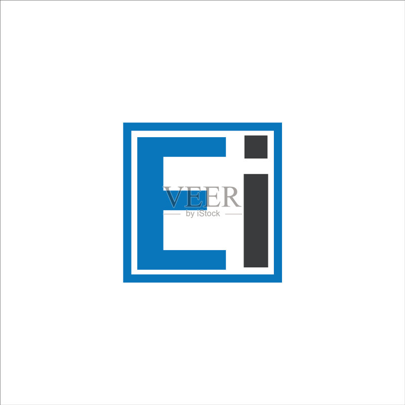 首字母EI或IE标志设计模板图标素材