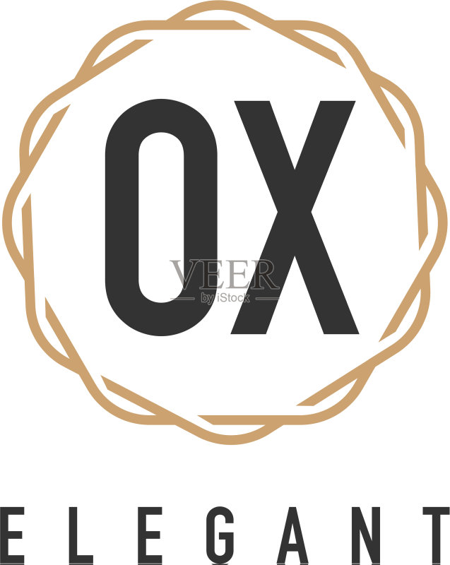 字母OX奢华简约优雅Logo图标素材
