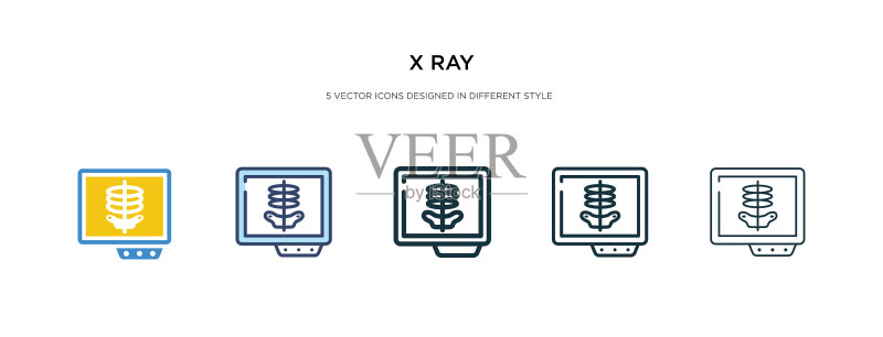 不同风格的双色X光图标图标素材