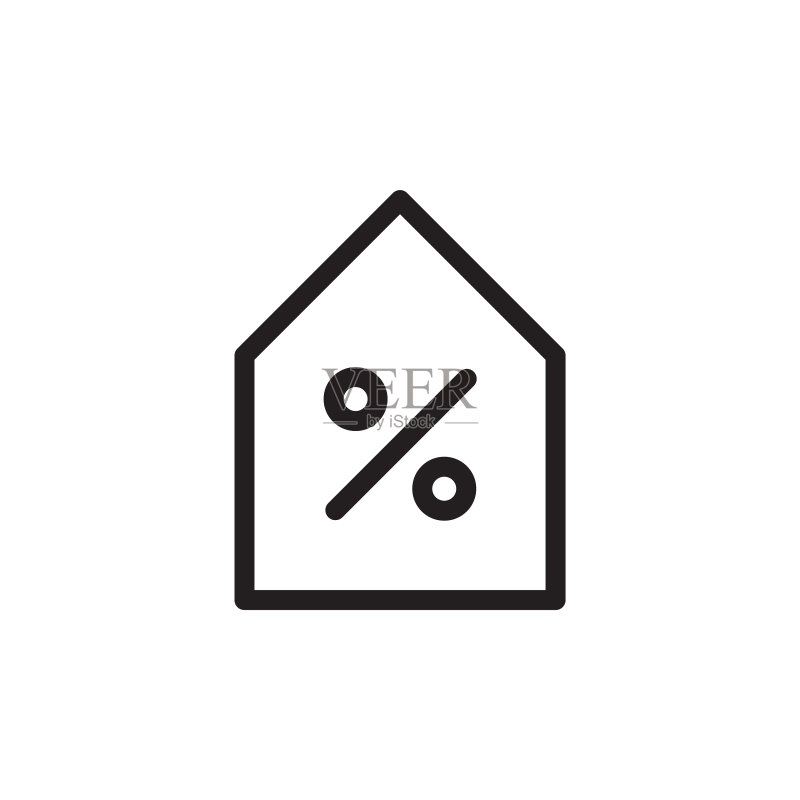 扁平风格线条购买房屋图标logo图标素材