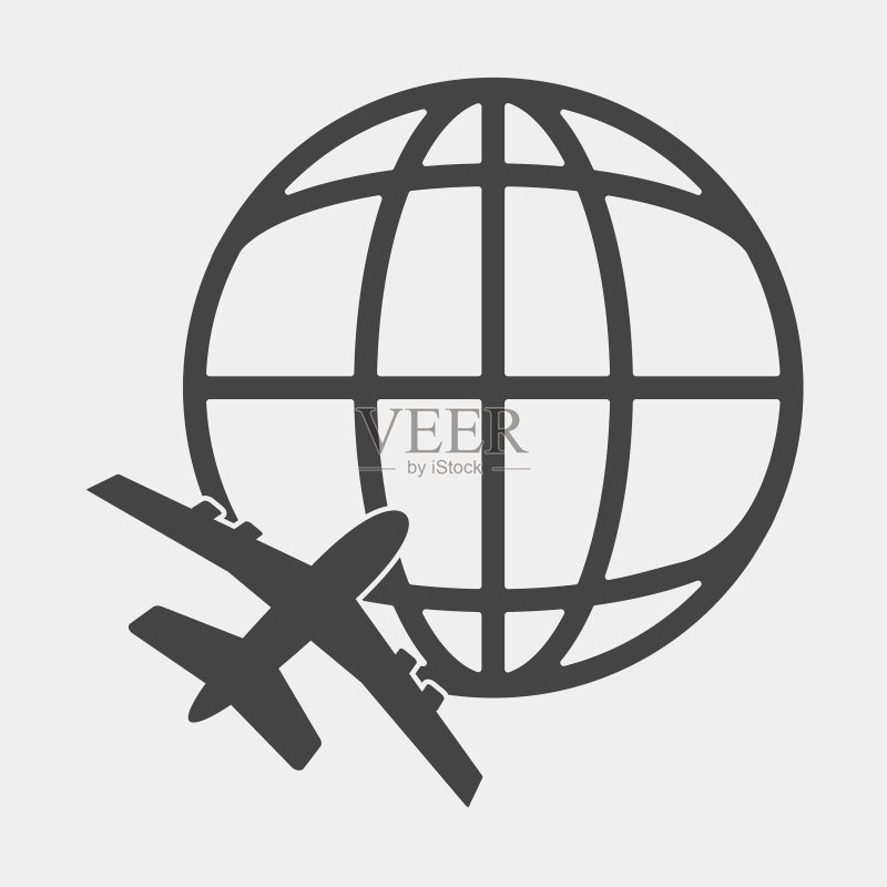 环绕地球飞行的飞机图标图标素材