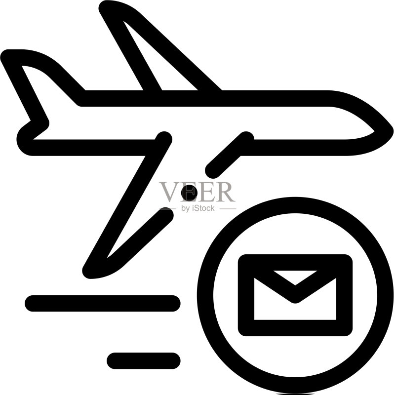 飞机运输邮政递送公司图标素材