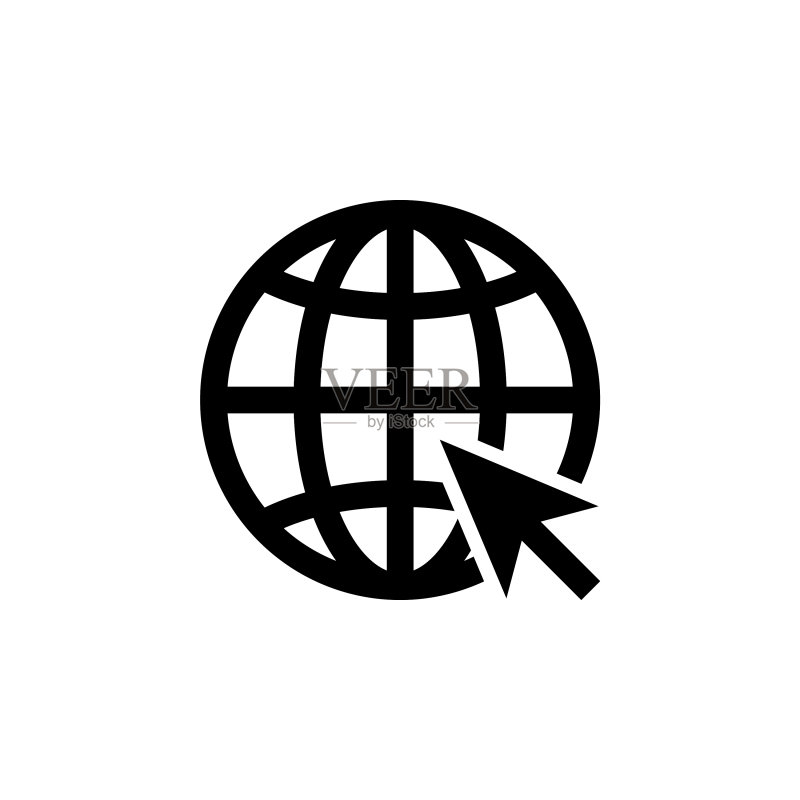 白色背景上的互联网世界网站图标图标素材