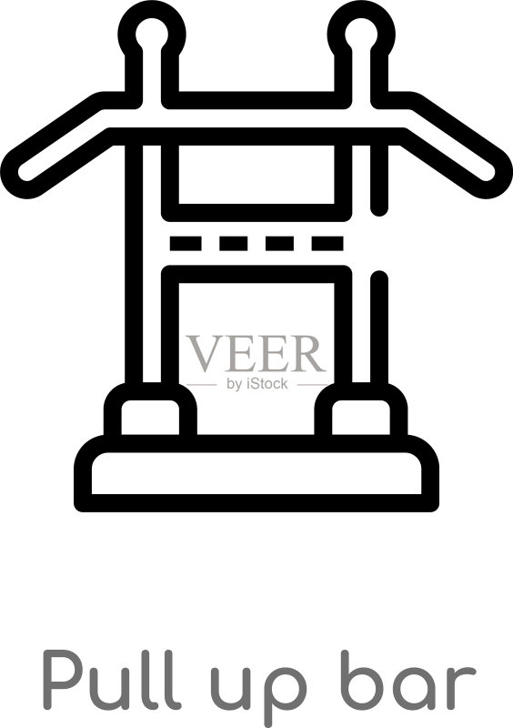 简约黑色描边引体向上杆图标图标素材