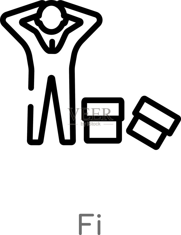 黑色简约线条Fi图标图标素材