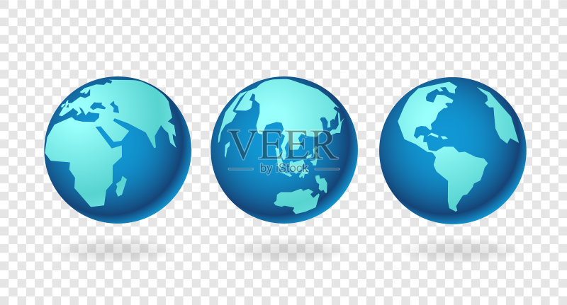 地球仪图标集（透明背景）图标素材