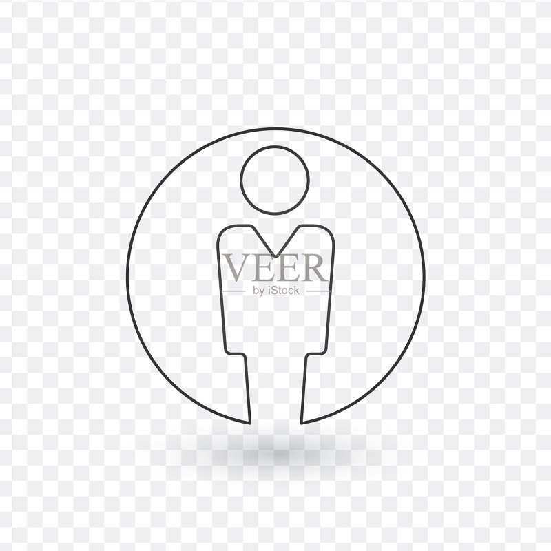 透明背景上的用户线性图标图标素材