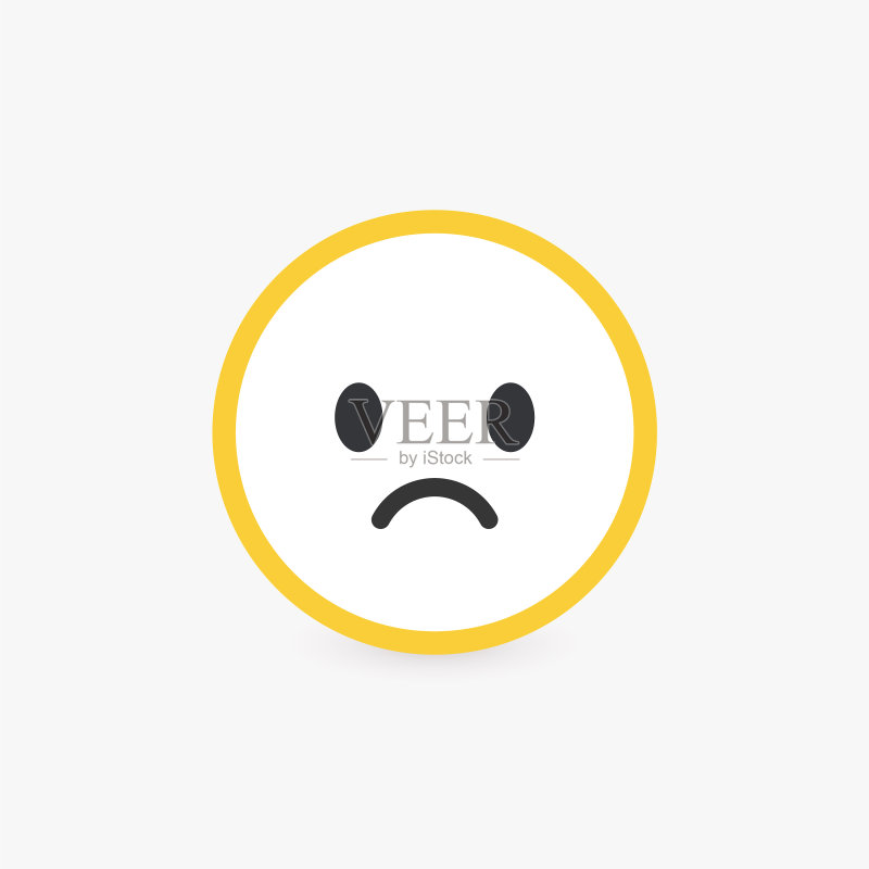 悲伤的表情，糟糕的客户评价和情绪图标素材