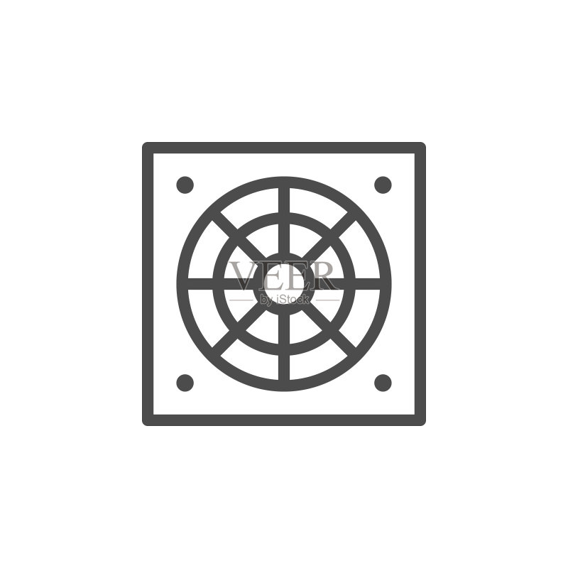 风扇格栅线性轮廓图标图标素材