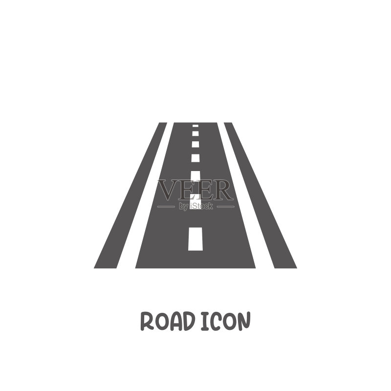 道路图标简约扁平风格图标素材