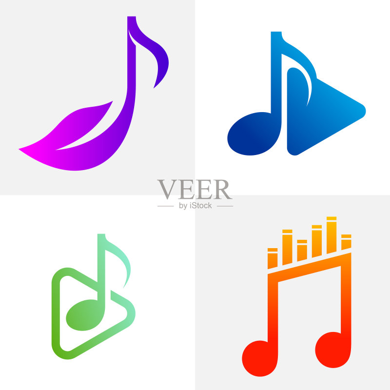 音符Logo设计概念音符演奏套装图标素材