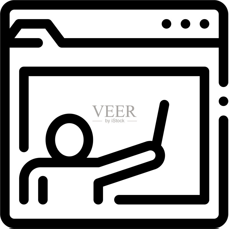 学生个人文件夹图标轮廓图标素材