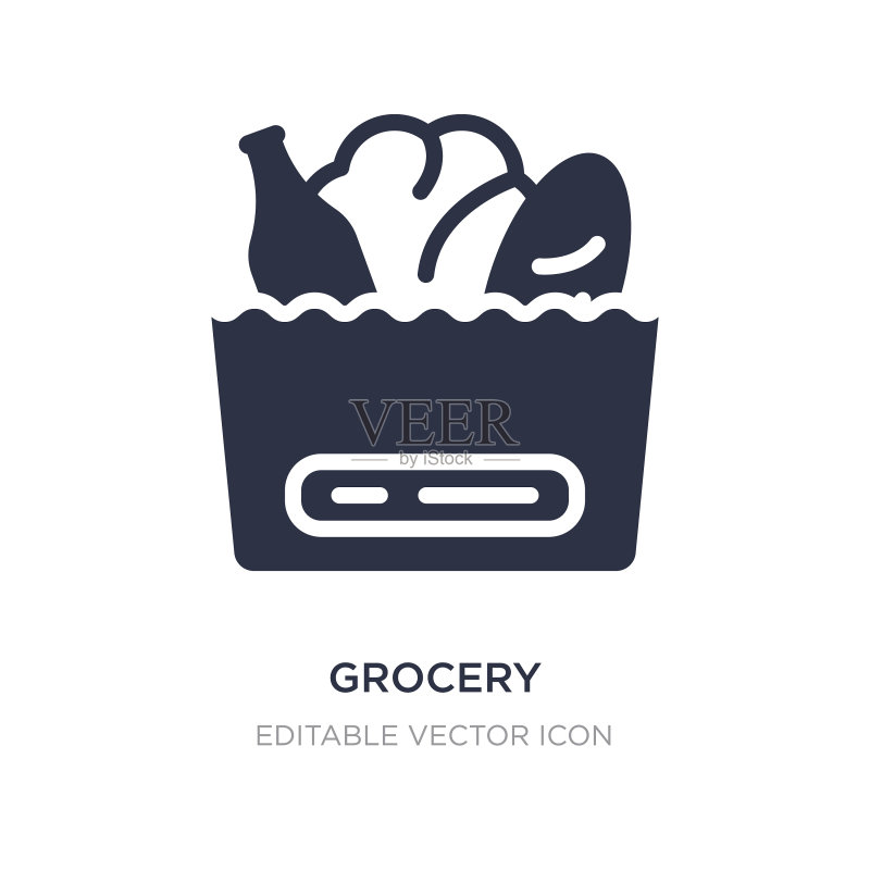 白色背景上的食品杂货图标图标素材