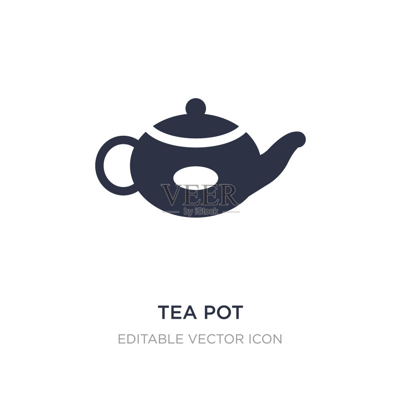 白色背景上的茶壶图标图标素材
