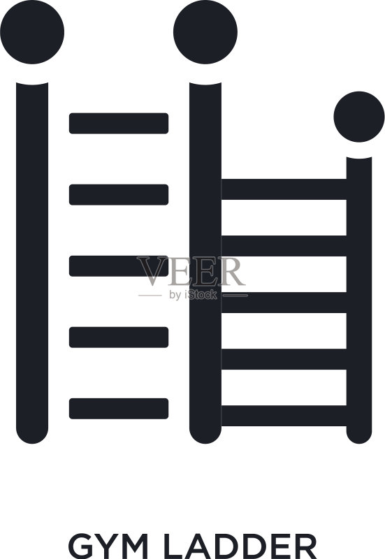 黑色健身房梯子简约图标图标素材
