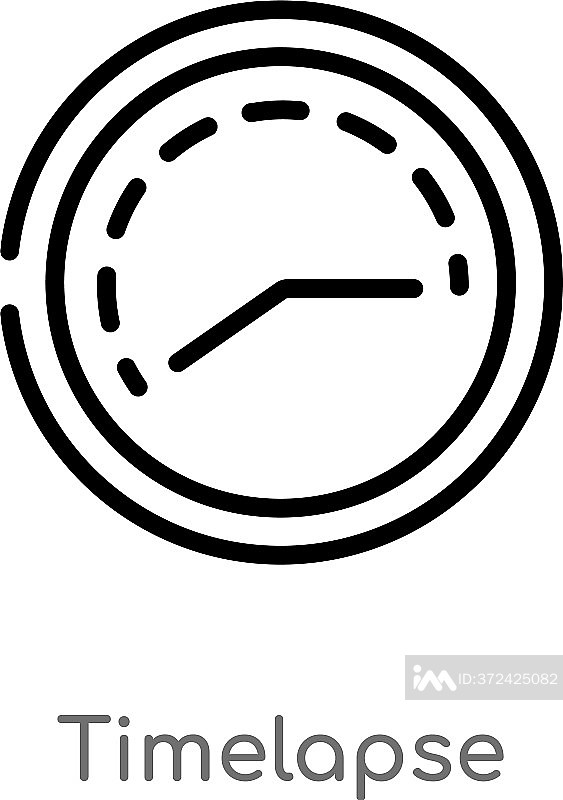 延时摄影轮廓黑色简约线条图标图标素材