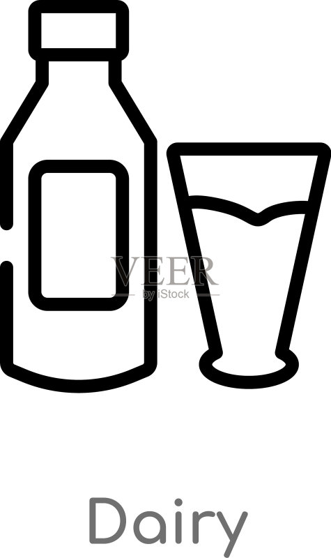 黑色简约线条乳制品图标图标素材