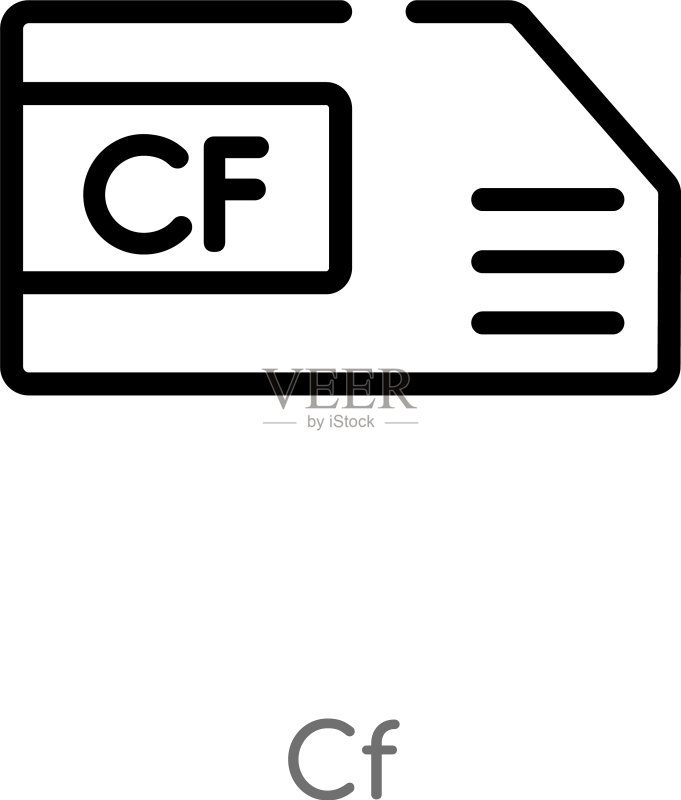 CF图标黑色简约线条轮廓图标素材