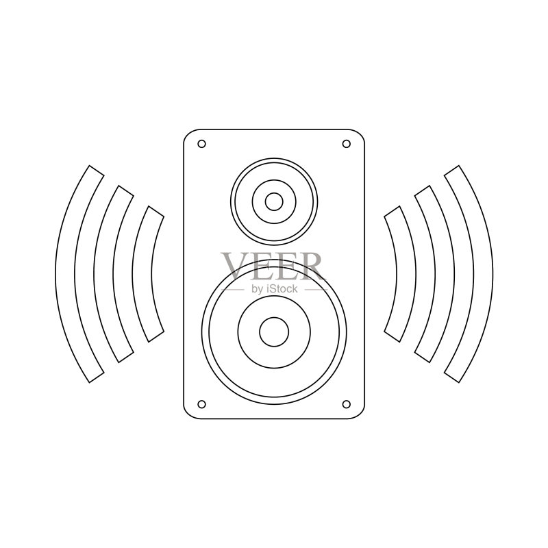 白色背景上的扬声器图标图标素材