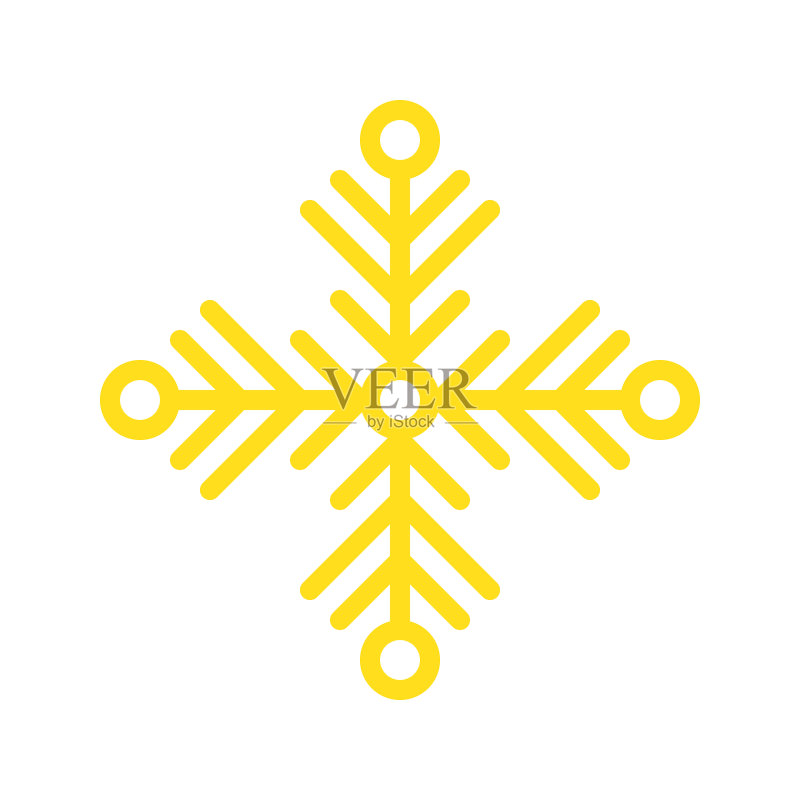 雪花圣诞节图标扁平设计图标素材
