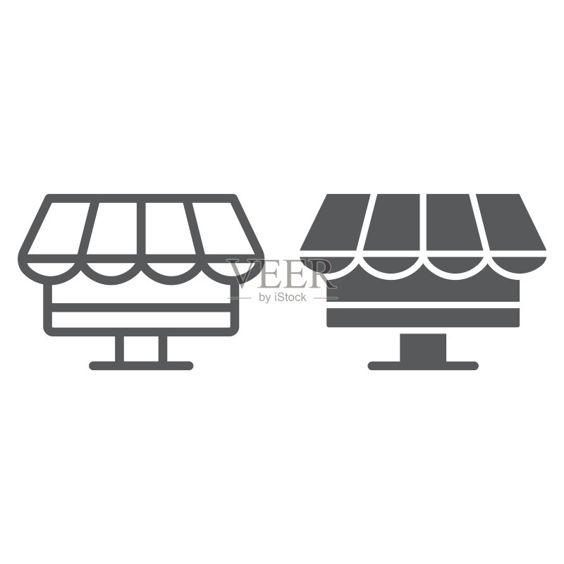 游戏商店线性图标图标素材