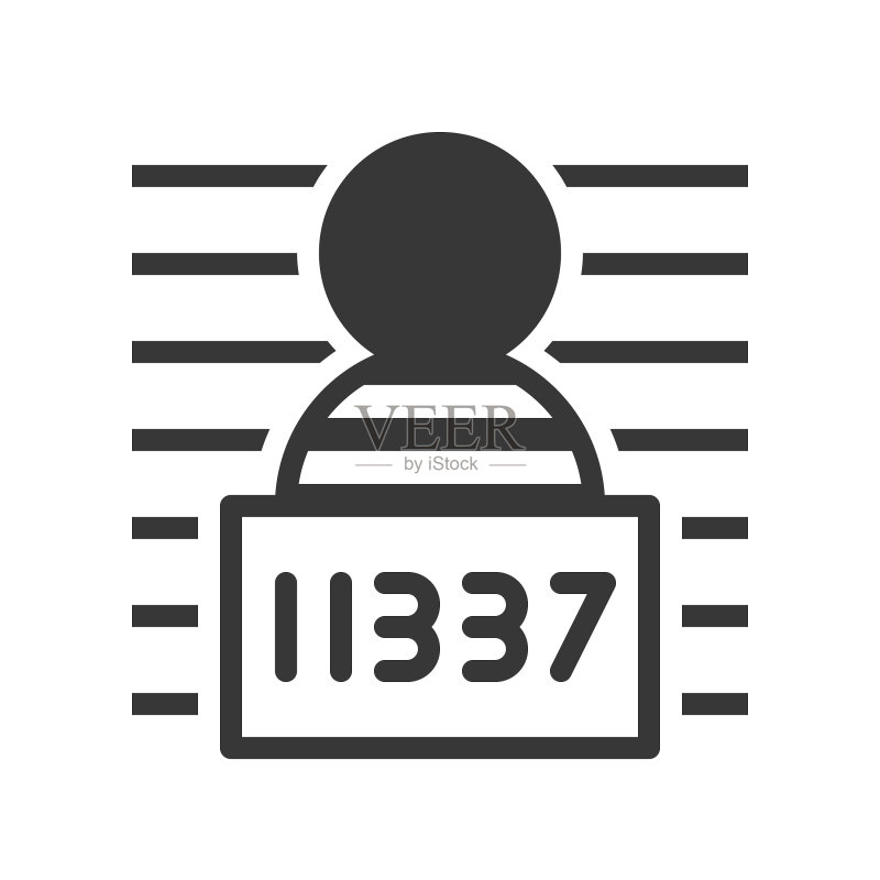 嫌疑人身份识别与警察告示牌图标素材