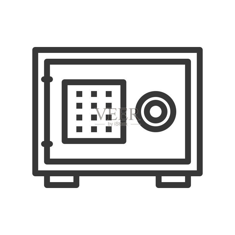 保险箱银行和金融相关图标（可编辑）图标素材